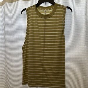 Lululemon Striped lime Green Sleeveless Top
